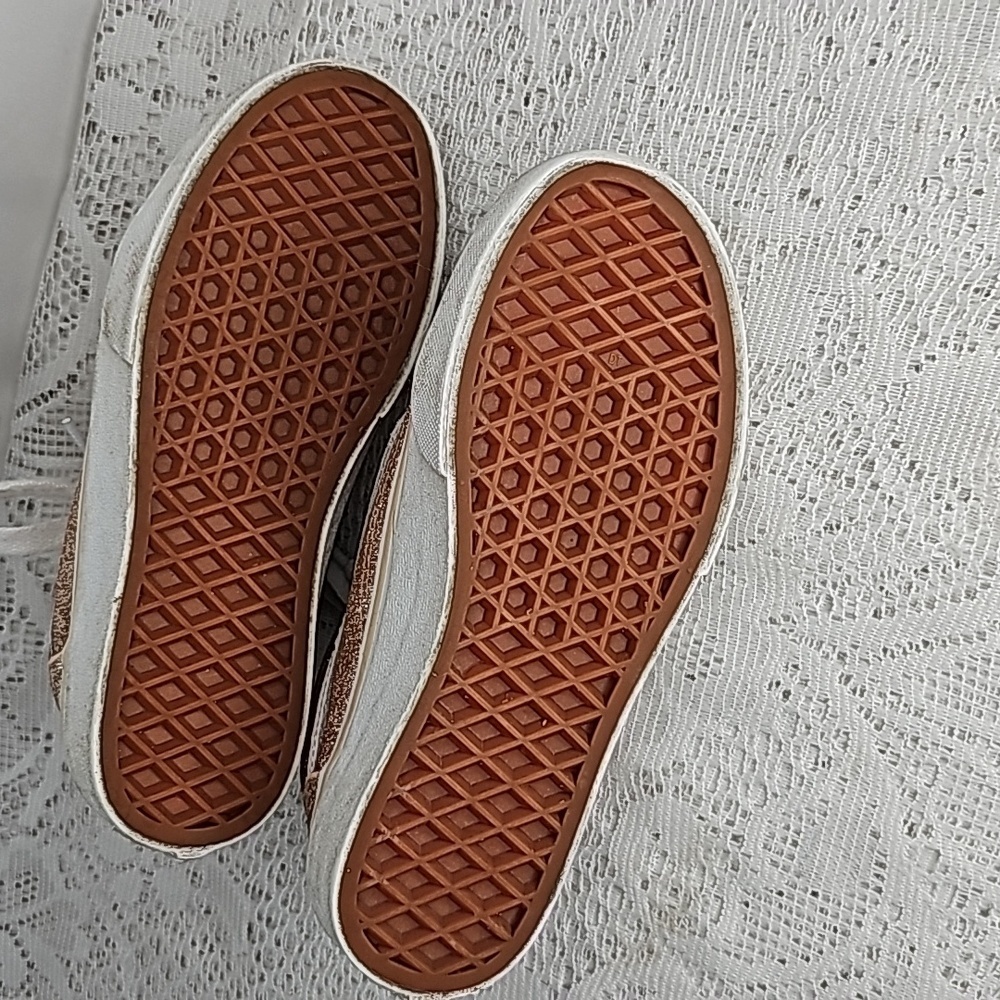 Vans Old Skool V Amberlight skate glitter gold shoes sz 13 Toddler - Picture 6 of 6
